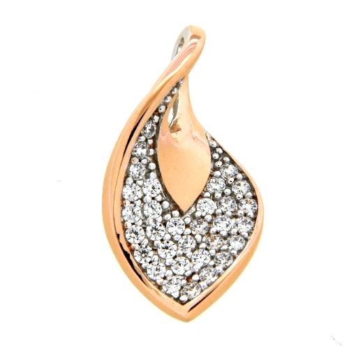Anhänger Silber 925 rhodiniert &amp; rosé vergoldet Zirkonia