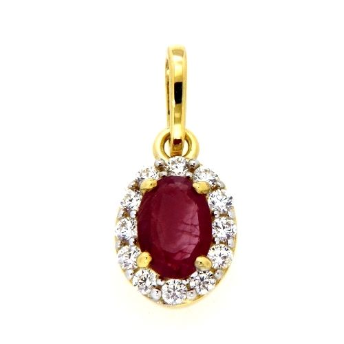 Anhänger Gold 333 Zirkonia echt Rubin