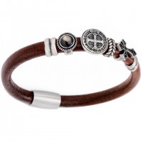 AMEN Armband 19,5 cm Leder BR705-M