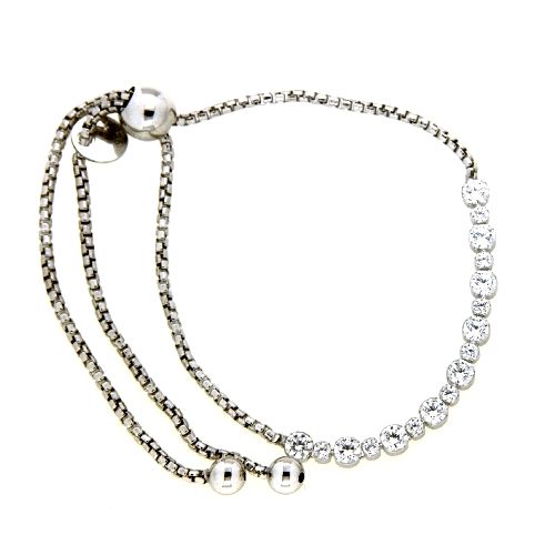 Armband Silber 925 rhodiniert 23 cm verstellbar