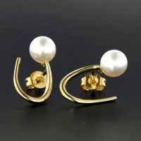 Ohrstecker Gold 333 Süßwasserperle ca. 7mm