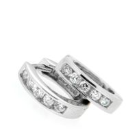 Scharniercreolen Silber 925 rhodiniert Zirkonia weiß