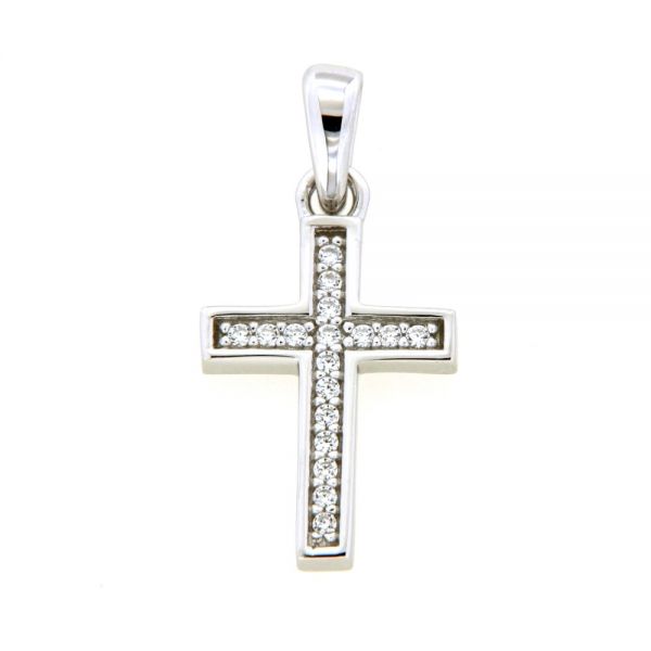 Kreuzanhänger Silber 925 rhodiniert