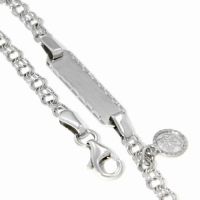 Identitäts-Armband Silber 925 rhodiniert 16-14 cm