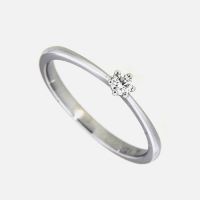 Ring Weißgold 585 Brillant 0,09 ct. W/SI Weite 54