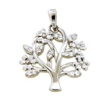 Anhänger Silber 925 rhodiniert Lebensbaum Zirkonia