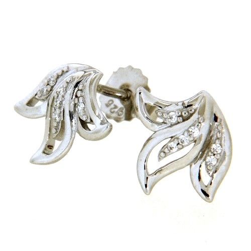 Ohrstecker Silber 925 rhodiniert Zirkonia