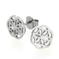Ohrstecker Silber 925 rhodiniert Blume des Lebens