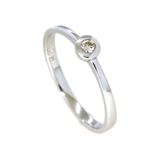 Ring Weißgold 585 Brillant 0,07 ct. Weite 52
