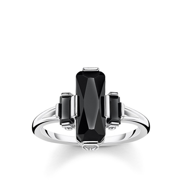 Thomas Sabo Ring schwarze Steine Größe 48 TR2267-641-11-48