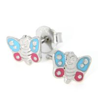 Ohrstecker Silber 925 rhodiniert Schmetterling 