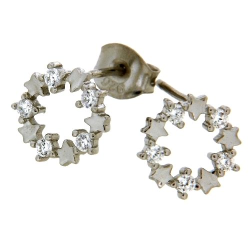 Ohrstecker Silber 925 rhodiniert Zirkonia