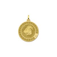 Names4ever Anhänger Gold 585 Sternzeichen rund Steinbock