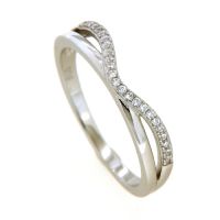 Ring Silber 925 rhodiniert Weite 54 Zirkonia