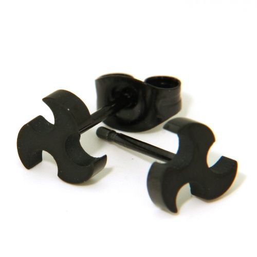 Ohrstecker Edelstahl schwarz IPB