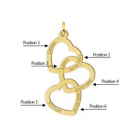 Names4ever Anhänger Gold 585 drei Herzen mit Namen