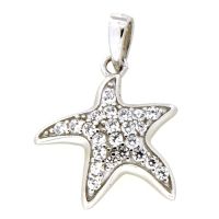 Anhänger Silber 925 rhodiniert Seestern Zirkonia