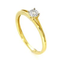 Ring Gold 585 bicolor Weite 56 Gelbgold/Weißgold zweiteilig Brillant 0,03 ct. WSI