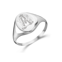 Names4ever Siegelring Silber 925 Damen oval mit Monogramm ZZR2023