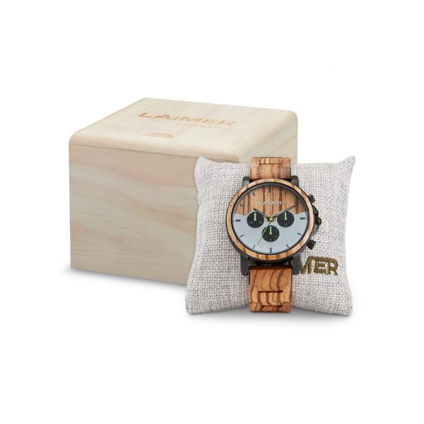 LAiMER Herren Holzuhr INGO 43 mm Mod. 0139
