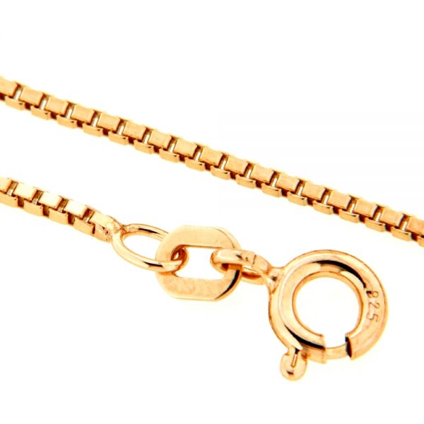 Venezianerkette (V13 diamantiert) Silber 925 rosé vergoldet 50 cm