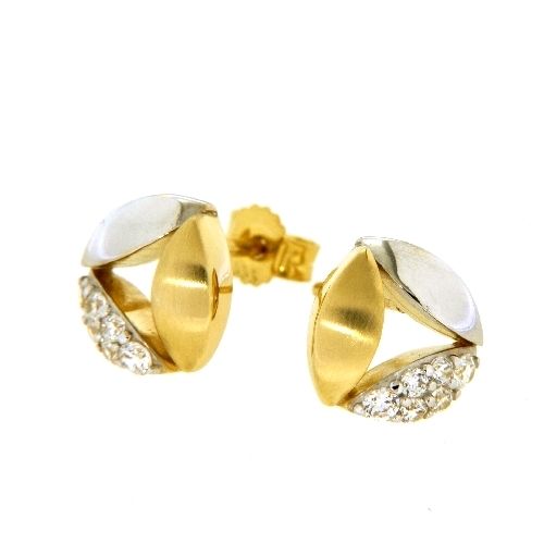 Ohrstecker Gold 333 Zirkonia bicolor