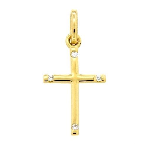 Kreuzanhänger Gold 585 Brillant