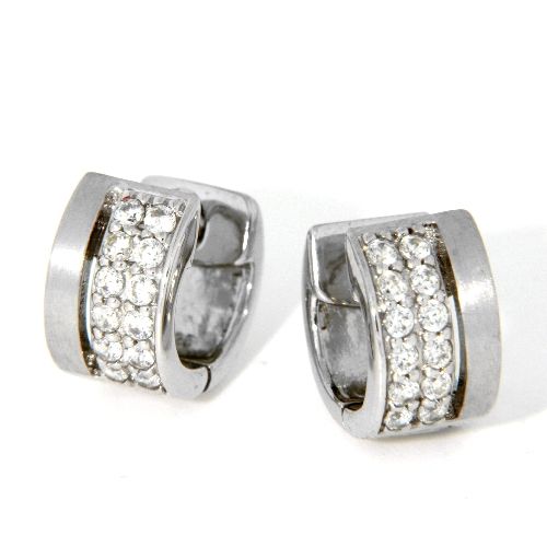 Scharniercreolen Silber 925 rhodiniert