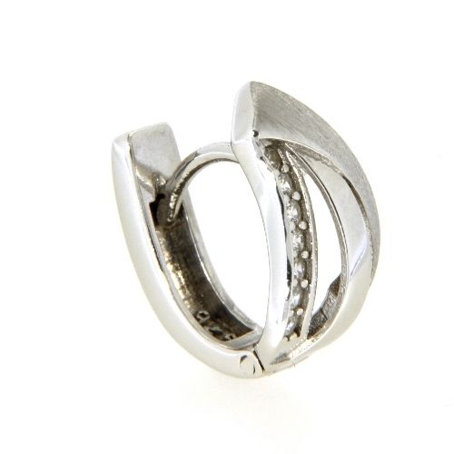 Scharniercreolen Silber 925 rhodiniert Zirkonia