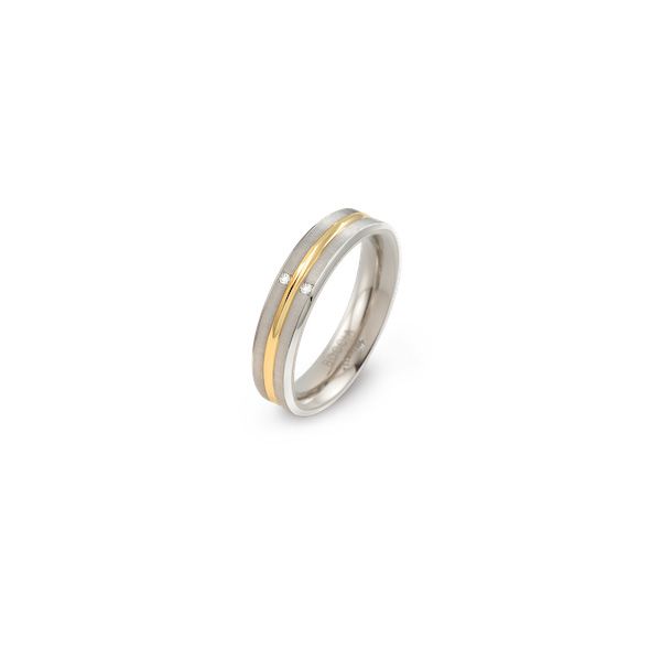 Boccia Titanium Ring bicolor Brillant 0144-0170 Größe 70