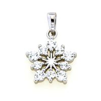Anhänger Silber 925 rhodiniert Schneeflocke 