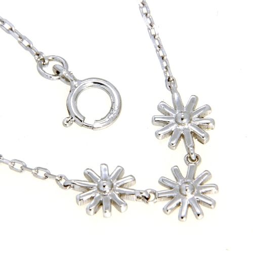 Collier Silber 925 rhodiniert Sterne 42+3 cm
