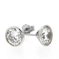 Ohrstecker Silber 925 rhodiniert Zirkonia 9mm