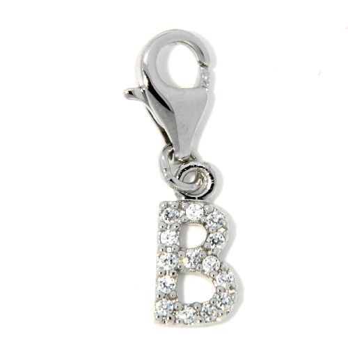 Buchstaben-Charm B Silber 925 rhodiniert
