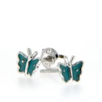 Ohrstecker Silber 925 rhodiniert Schmetterling türkis 