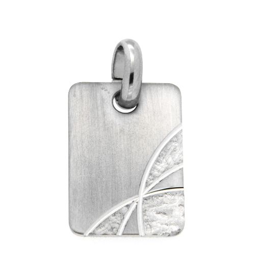 Gravurplatte Silber 925 rhodiniert 16mm x 24mm