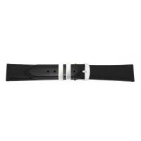 Uhrarmband Leder 22mm schwarz Edelstahlschließe