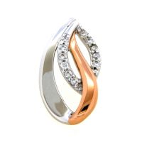 Anhänger Silber 925 rhodiniert & rosé vergoldet Zirkonia 