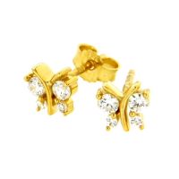 Ohrstecker Gold 333 Schmetterling Zirkonia 