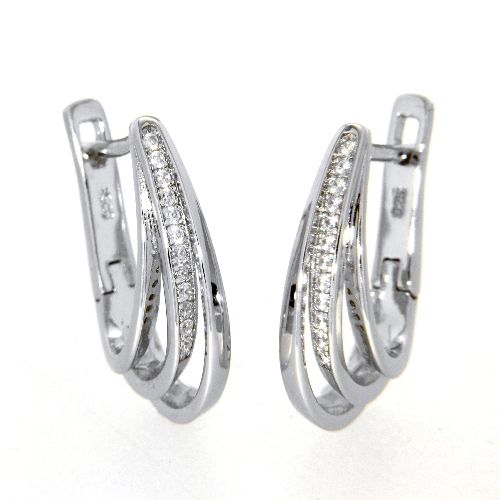 Scharniercreolen Silber 925 rhodiniert