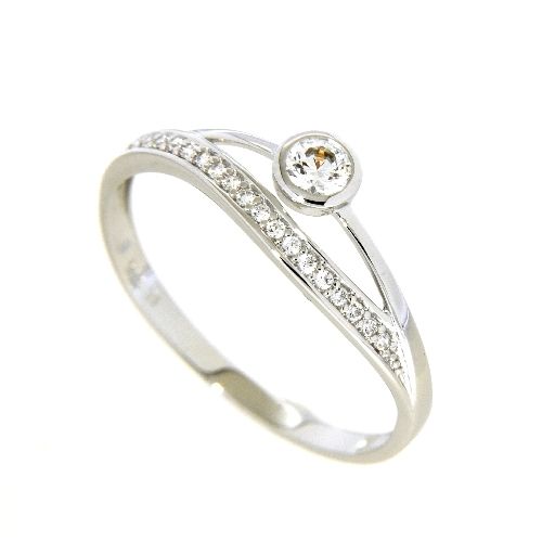 Ring Weißgold 333 Weite 60 Zirkonia