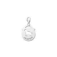 Names4ever Charm Silber 925 rund Hund mit Namen ZNDB015