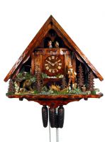 August Schwer Kuckucksuhr 8T Jagdhaus Jäger Bär 50 cm 7.7794.01.P