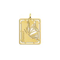 Names4ever Namensanhänger Gold 585 Schmetterling mit Gravur