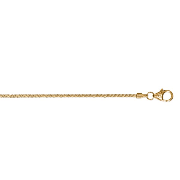 Zopfkette 1,3 mm 333 Gelbgold 50 cm