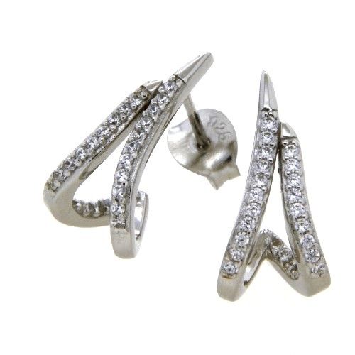 Ohrstecker Silber 925 rhodiniert Zirkonia