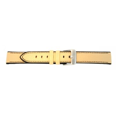 Uhrarmband Leder 16mm beige Edelstahlschließe