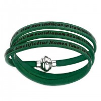 AMEN Armband 60 cm Leder grün VATER UNSER Latein PNLA03-60