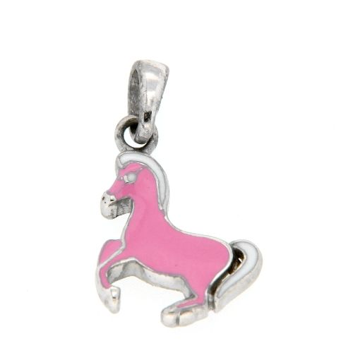 Anhänger Silber 925 rhodiniert Pferd pink