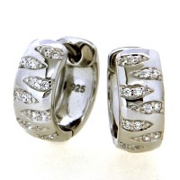 Scharniercreolen Silber 925 rhodiniert Zirkonia